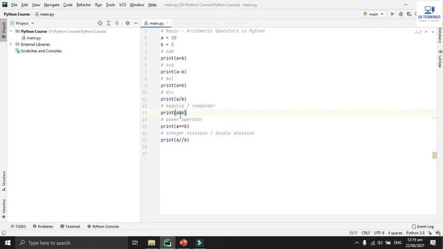 Basics - Arithmetic Operators In Python | Python Operators | Python Programming Course - Lecture 6 смотреть онлайн