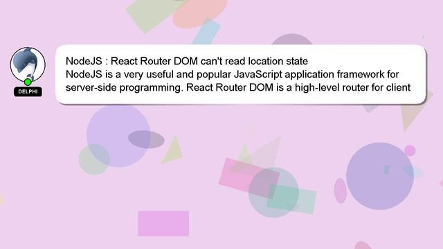 NodeJS : React Router DOM can't read location state смотреть онлайн
