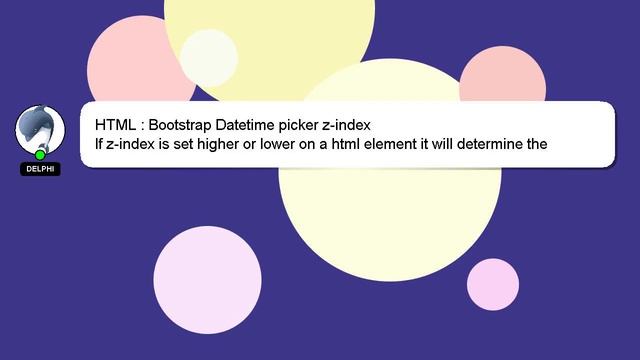 HTML : Bootstrap Datetime picker z-index смотреть онлайн
