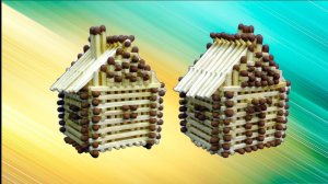 Двускатная крыша домика, домик из спичек без клея