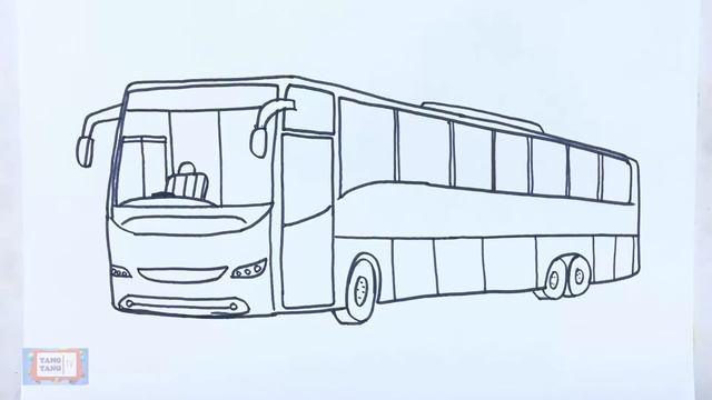 Drawing Of School Bus - How To Draw A Bus - Bus Coloring For Kids