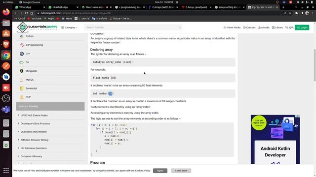 Array Doubt clear , discussion Mentoring