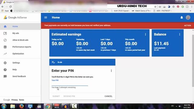 How to verify your Adsense Address or billing Address Hindi Urdu 2018 смотреть онлайн