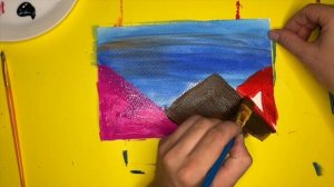 Как нарисовать Цветные Горы / Рисуем красками