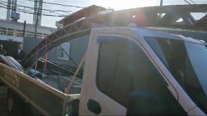 Навес 100м², поехали на установку.