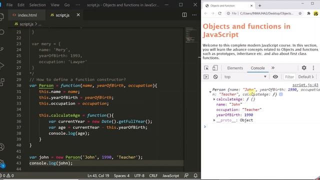 JavaScript Constructor Function