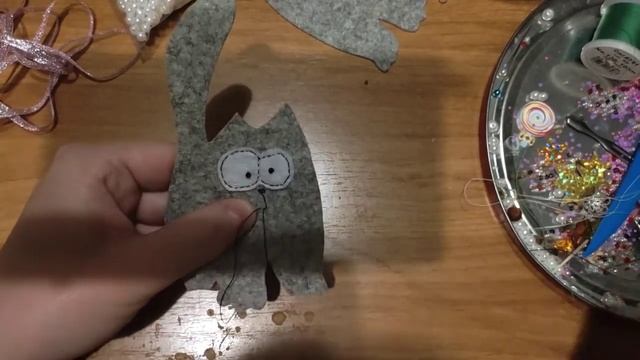 Как сшить кота из фетра /Кот, магнит на холодильник смотреть онлайн