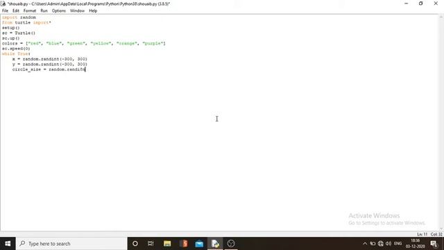 how to create bubble generator in python using random and turtle module