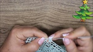 Новогодняя САЛФЕТКА с елками ??? ЛЕГКО и БЫСТРО! СХЕМА. Завершающая третья часть.