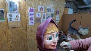 скульптура МАШИ из арт бетона по мультику, покраска скульптуры Маши. мастерская скульптур.