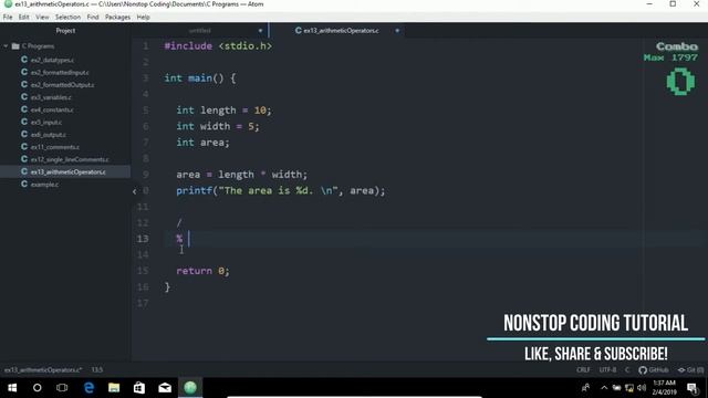 Arithmetic Operator In C Easiest Way To Use Arithmetic With Atom Editor In Windows 10 #13