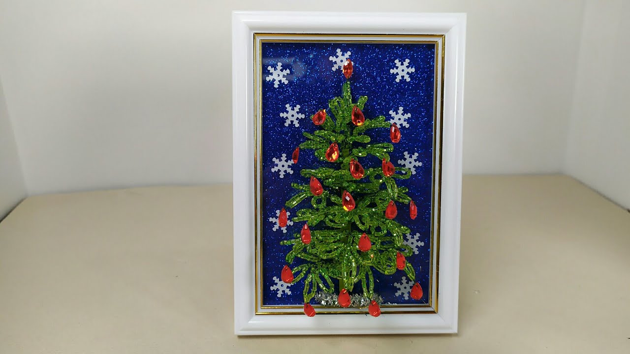 Работы из бисера. 2 часть. Ёлка из бисера. Сборка. Мастер класс. Пошаговый МК. смотреть онлайн