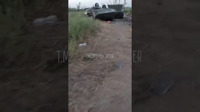 Колонна уничтоженной техники ВСУ/Column of destroyed AFU armored vehicles