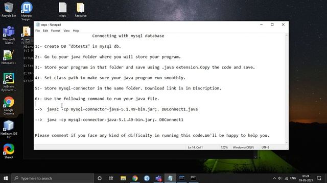 MySql Database with java using notepad and cmd. смотреть онлайн