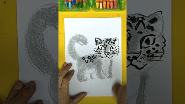 Снеждый БАРС - как нарисовать Дикую кошку - уроки рисования для детей смотреть онлайн