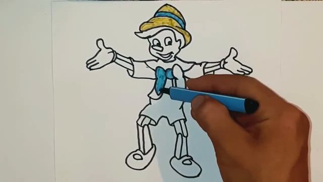 How to draw a picture of Buratino.Как нарисовать картину Буратино #buratino #drawing #picture смотреть онлайн