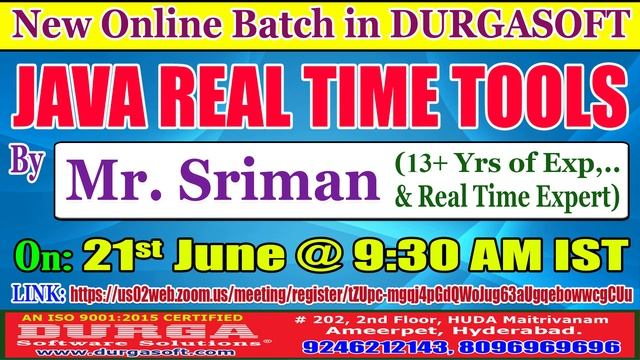 JAVA REAL TIME TOOLS Online Training @ DURGASOFT смотреть онлайн