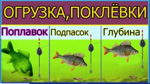 🐟 ОГРУЗКА поплавка, ПОКЛЁВКИ (ПЕРЕЗАЛИТОЕ ! прежнее видео с ОЗВУЧКОЙ) fishing, Установка Глубины
