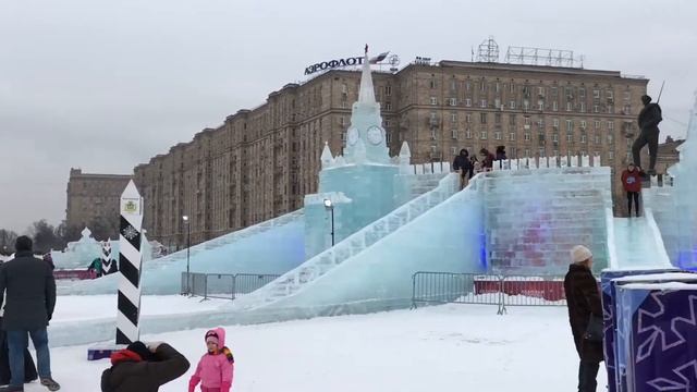 Ледовая Москва 2017 || Ледяные скульптуры || Поклонная гора
