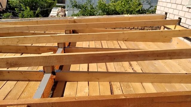 8. Строительство односкатной крыши. Присрой к дому своими руками