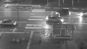 Момент ДТП на пешеходном переходе в Одинцово