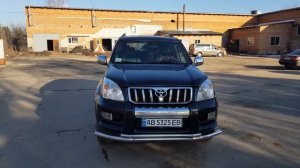 Защита переднего бампера двойная труба Prado FJ120