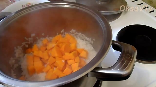 Рисовая молочная каша с тыквой. Готовим с Оксаной Валерьевной.