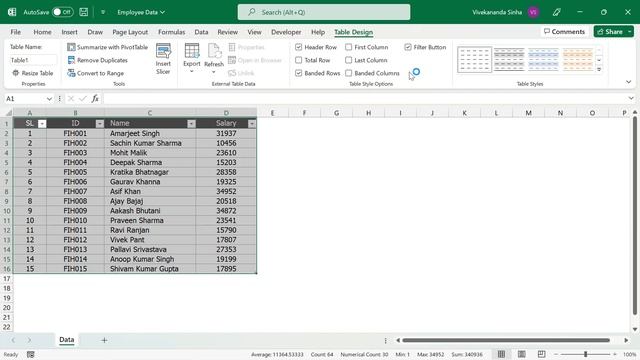 Excel Table Formatting Hacks (2 Tricks) | Vivekananda Sinha | Video 248 смотреть онлайн