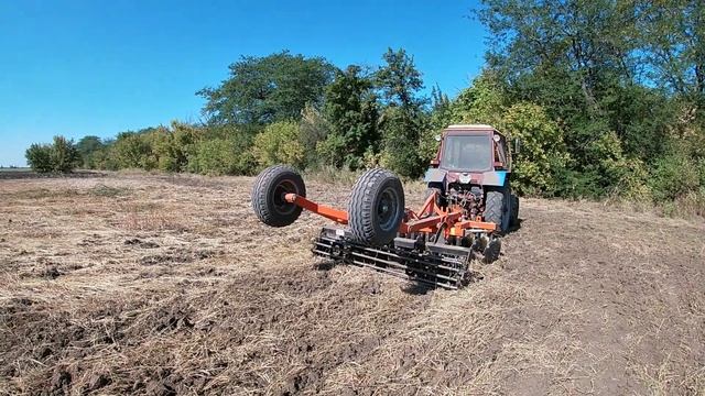 Прицепная дисковая борона БДФ 2.4 Фаворит, дискование подготовка почвы под посев озимой пшеницы.