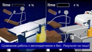 Работа автоподатчика для фуговальных станков   AJ116