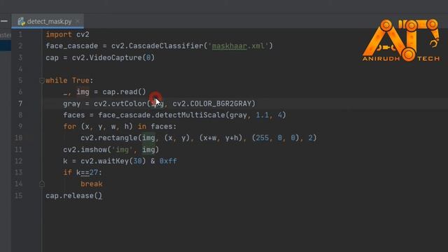 Face mask detection using python and OpenCV with custom Haar Cascade