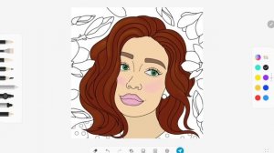 Раскраска на планшете,рисуем девушку