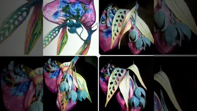 Платок аксессуар на шею "Цветочное ассорти" смотреть онлайн