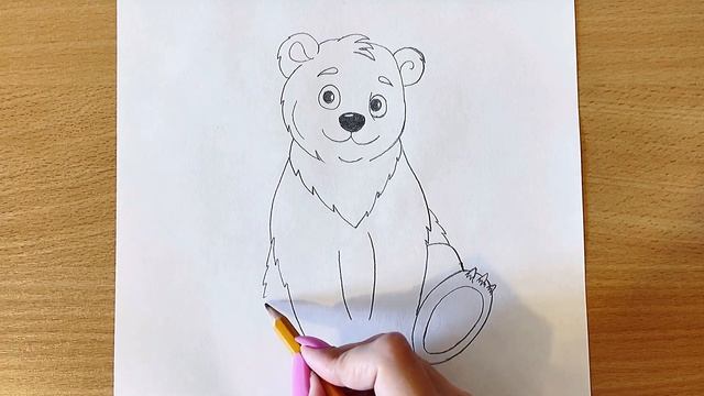 Рисуем Карандашом Белого Медведя Очень Легко | Как Нарисовать Милого Мишку Карандашом