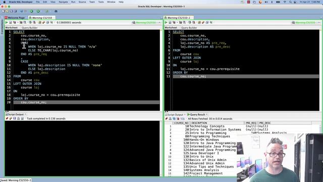 Database Outer JOIN demo смотреть онлайн