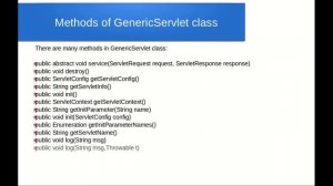 Java Servlet Interface GenericServlet class HttpServlet class Servlet Life Cycle -05