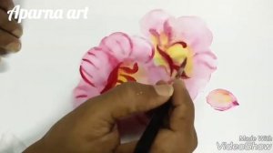 How to paint Camellia Flower wet on wet / Demonstration