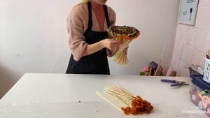 МК букет из сухофруктов в спиральной технике
