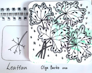 Зентангл Тангл Leaffan
