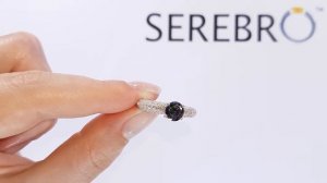 Серебряное кольцо с фианитом мистик "Аргентина" БК100М