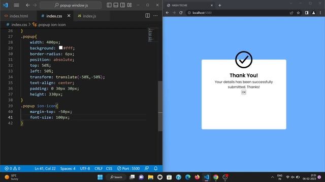 Animated Pop Up Box using HTML CSS & JavaScript