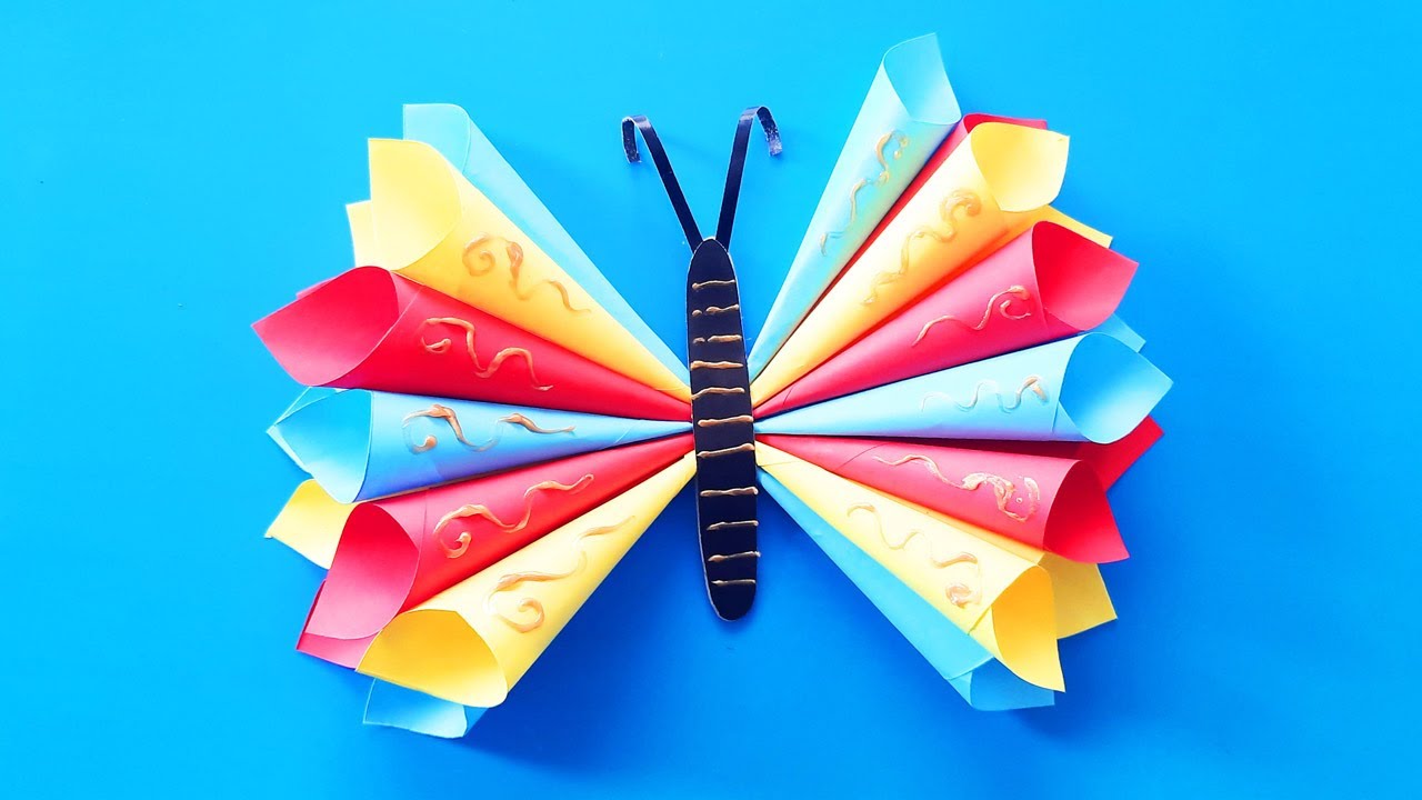 Поделка Бабочка / Поделки из бумаги для детей своими руками / Как сделать объемную Бабочку