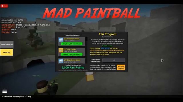 Roblox Mad Paintball 10x Credit Code! смотреть онлайн