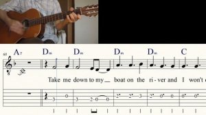 BOAT ON THE RIVER | STYX | Guitar Lesson | Sheet Music & TABs