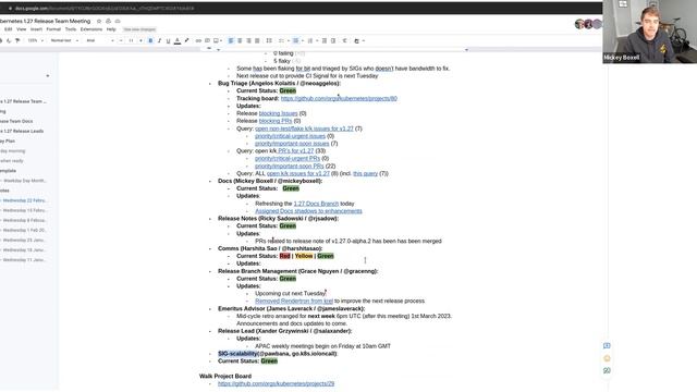 Kubernetes Release Team Meeting (1.27) for 20230222 смотреть онлайн