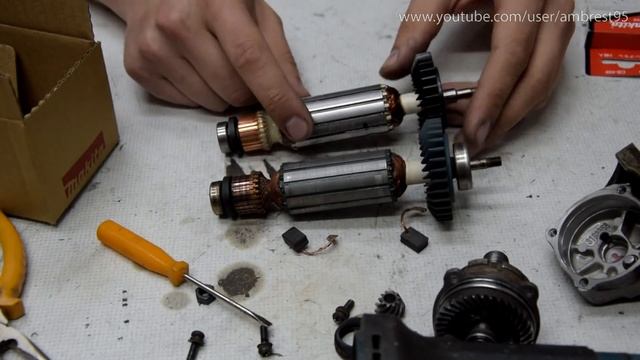 Упали обороты и задымила, как починить болгарку, как поменять якорь в ушм Makita GA 5030 смотреть онлайн