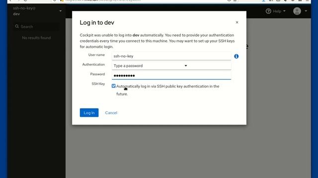 Cockpit - SSH key setup смотреть онлайн