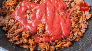 Быстрый и лёгкий рецепт к Ужину. Макароны с Фаршем на сковороде