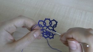 Фриволите. Ажурная брошь. 4 часть (5 слой), процесс плетения. Frivolite