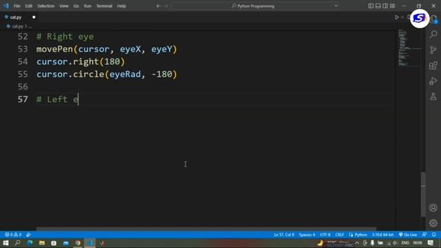 Drawing Cat using Python Turtle | Python Programming